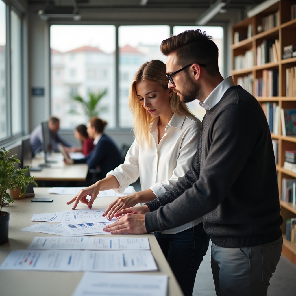 Editorial team reviewing information sources
