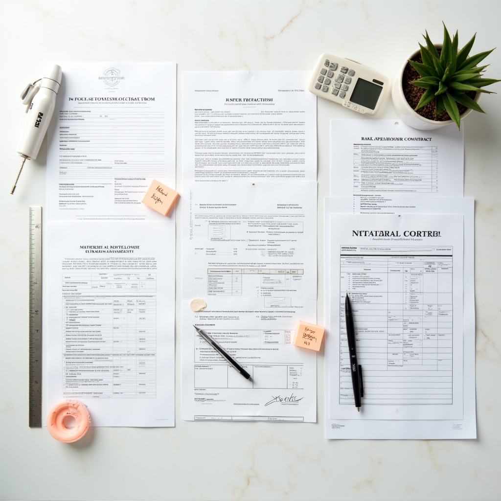 Property cost documents and financial overview on a desk